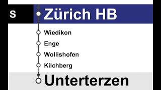 SBB  ZVV Ansagen  SBahn WinterthurZürich HBPfäffikon SZZiegelbrückeUnterterzen [upl. by Yffub]