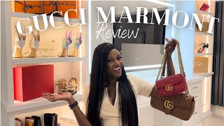 Gucci Marmont Bag double review try on and what fits Super Mini vs Small shoulder bag [upl. by Ades]