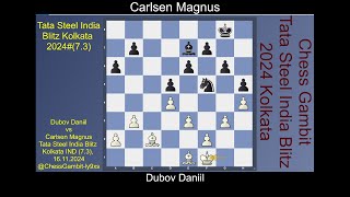 Dubov Daniil vs Carlsen Magnus TATA STEEL INDIA BLITZ 20247 3 [upl. by Angela]