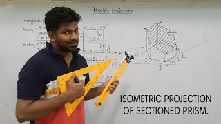 Isometric Projection of Hexagonal Prism  sectional solid  Engineering Graphics  Live  Tamil [upl. by Iegres]