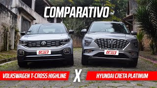 Comparativo Hyundai Creta x VW TCross veja as diferenças entre os SUVs mais vendidos do Brasil [upl. by Nakhsa]