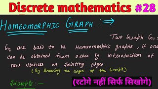 Homeomorphic Graph in Graph theory  Graph theory Homomorphic Graph Example [upl. by Arahat]