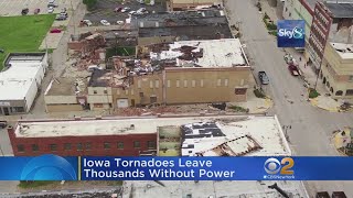 Iowa Tornadoes Leave Thousands Without Power [upl. by Ettedo225]