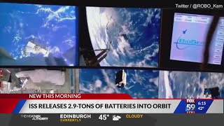 ISS releases batteries into orbit [upl. by Hadnama36]