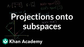 Projections onto subspaces  Linear Algebra  Khan Academy [upl. by Parthena]