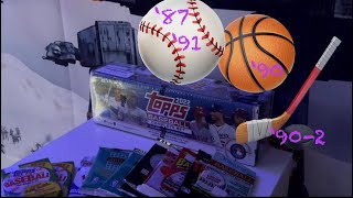 87 90 91 92 vintage baseball basketball NHL card packs opening [upl. by Aerehs]