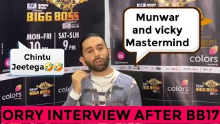 Orry Interview after BiggBoss17 Munawar mastermind Khanzadi negative Chintu show jeetega [upl. by Yliak]