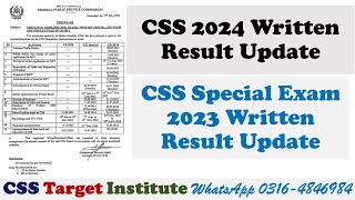 CSS 2024 Written Result  CSS Special 2023 Written Result  CSS Result  FPSC [upl. by Artiek546]