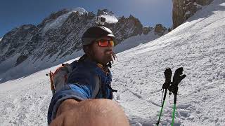 Ski Alpinism  Chevalier Couloir and the North face of the Petite Aiguille Verte Chamonix [upl. by Gausman]