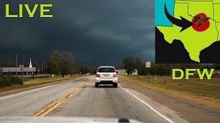 LIVE DFW Metroplex N Texas Tornado Threat • Storm Chaser [upl. by Innattirb166]