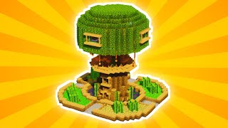 Minecraft  How to Build an Large Treehouse Tutorial 1 [upl. by Arikal]