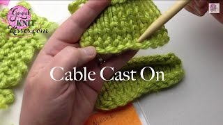 Cable Cast On  Knitting on Needles Closed Captions CC [upl. by Powder]