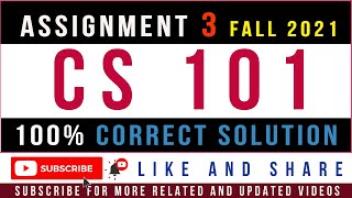 CS101 Assignment No 3 Solution Fall 2021 By Tanveer Online Academy  CS101 Assignment No 3 2021 [upl. by Ased]