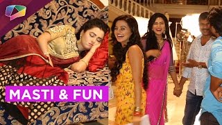 Swaragini Family Relaxing on Set [upl. by Ellehcam]