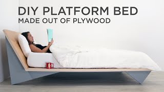 DIY Modern Platform Bed  Made Out of Plywood [upl. by Hillari395]