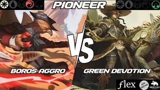 Boros Aggro VS Mono Green Devotion MTG Pioneer [upl. by Camm]