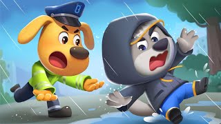 Safety On a Rainy Day  Safety Cartoon  Police Cartoon  Kids Cartoon  Sheriff Labrador  BabyBus [upl. by Sammons]