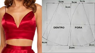 How to draft pattern for Bralette  Cómo hacer un patrón de bralette How To Make Bralette  DIY Bra [upl. by Marchall]