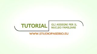 Tutorial  Come compilare la richiesta di ANF Assegni per il Nucleo Familiare [upl. by Eiltan399]