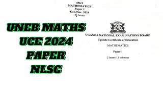 UNEB Math Paper UCE 2024 New Lower secondary curriculum [upl. by Washington]