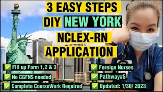 3 Easy Steps  DIY New York NCLEXRN Application Updated 2023  NYSED  No CGFNS needed [upl. by Ayotol480]