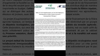 Une nouvelle taxe honteuse et dangereuse pour les paris hippiques  courseshippiques taxe chevaux [upl. by Anoyek]