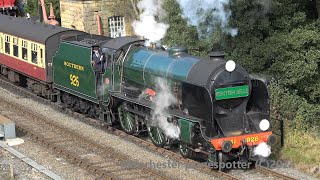 4K Southern Schools class Steam locomotive No 926 “Repton Goathland Station Steam Gala On 280924 [upl. by Retsof]