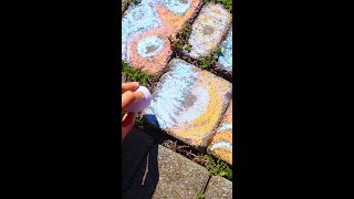 Washable Sidewalk Chalk Eggs Crayola Chalk outdoor art sidewalkart summer shorts [upl. by Ecyla]