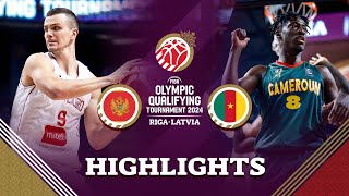 Montenegro 🇬🇪 edge Cameroon in Riga  Highlights  FIBA OQT 2024 Latvia [upl. by Eelsel59]