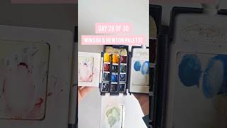 Day 28 of 30 🖌🎨 ft Winsor amp Newton travel watercolor set watercolor watercolorpalette swatching [upl. by Arnulfo]