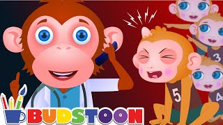 Five Little Monkeys Jumping On The Bed  Budstoon [upl. by Elletsirk]