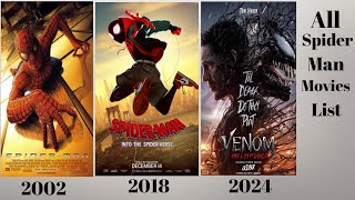 Spider man all movies list  All Spiderman Movies 20022024 [upl. by Nitsed]