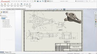 SolidWorks Drawing Tutorial View layout Annotation Sketch [upl. by Blunt527]