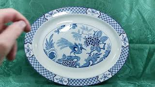 Wood amp Sons quotYuanquot Blue and White china 1438thinch Platter [upl. by Carlock]