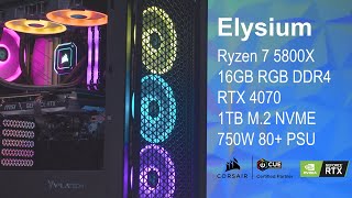 VRLA Tech Elysium  RTX 4070 Corsair ICUE Certified Gaming PC [upl. by Mcnelly]