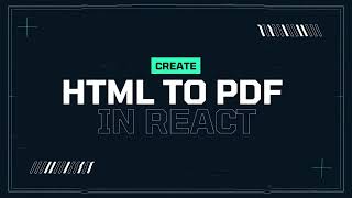 How to create PDF in React under 10 minutes  HTML 2 PDF  REACT to PDF [upl. by Mirilla]