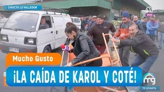 La graciosa caída de Karol y Coté  Mucho Gusto 2018  Presentado por Little Mommy [upl. by Gayner]