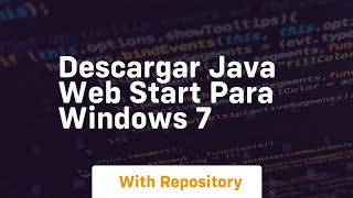 descargar java web start para windows 7 [upl. by Gothart]