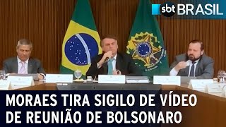 Moraes tira sigilo de vídeo de reunião de Bolsonaro e ministros  SBT Brasil 090224 [upl. by Eipper322]