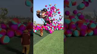 A boy throws a ball and smashes monkey statue shorts vfx [upl. by Ellennaj106]