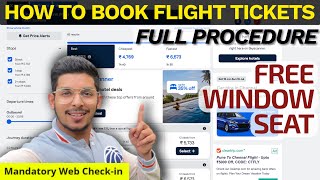 How to book Flight Ticket Web Checkin amp Free Window Seat LIVE BOOKING  FULL PROCESS [upl. by Samot]