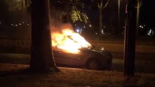 Euro2016  Une voiture incendiée en marge de la finale de l’Euro ParisFrance  10 Juillet 2016 [upl. by Ezana]