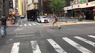 NYPD ESU LENCO BEARCAT TRUCK TAKING UP FROM A MULTI INTERAGENCY PREPAREDNESS DRILL IN MANHATTAN NYC [upl. by Eniledam970]