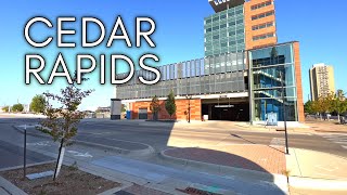 Cedar Rapids Iowa USA  4K Driving Tour of Downtown Cedar Rapids [upl. by Miarhpe]