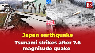 Japan earthquake Tsunami strikes after 76 magnitude quake [upl. by Alehs]