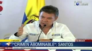 Presidente Santos condena asesinato de niños en Caquetá [upl. by Nnyltiak]