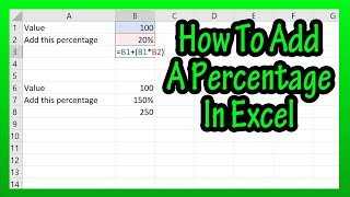 How To Add A Percentage Percent To A Number In Excel Spreadsheet Explained [upl. by Kelwen]