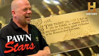 Pawn Stars THOUSANDS for George Washington Signed Lottery Ticket Season 2 [upl. by Rotberg]