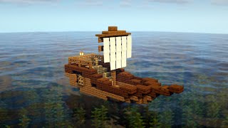 Minecraft  How to Build a Small Ship  Build Tutorial [upl. by Porche]