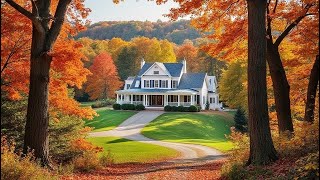 Beautiful Autumn Foliage in Countryside  Fall Leaves Colors and Cozy Homes  Autumn Ambience 4K [upl. by Leirvag]